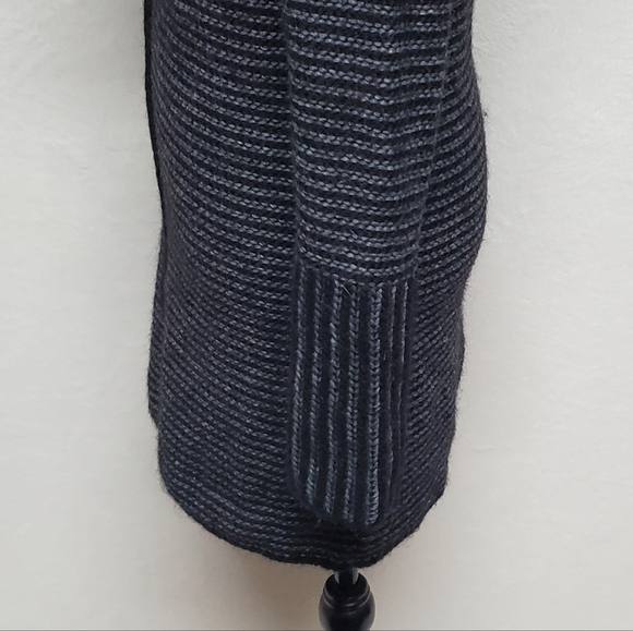 VINTAGE Italian Avante Garde Wool Alpaca Striped Knit Off-Shoulder Sweater Dress - Picture 9 of 15